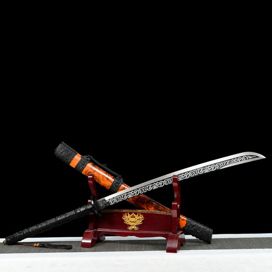 "Red Dragon" Chinese Sword | Hand-Forged Manganese Steel | Heritage Sword Craftsmanship