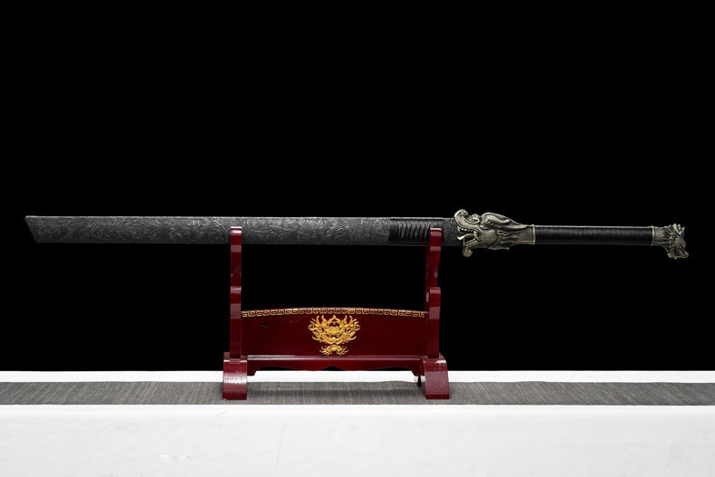 "Grass Dragon War Sword" 26-inch Chinese Katana | Spring Steel Hand-Forged | Collector's Grade Blade,Hand-forged katana