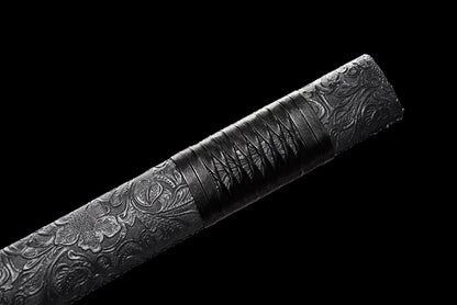 "Grass Dragon War Sword" 26-inch Chinese Katana | Spring Steel Hand-Forged | Collector's Grade Blade,Hand-forged katana