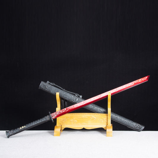 "Scarlet Flame" Chinese Sword | Hand-Forged Steel | Collector's Art Piece