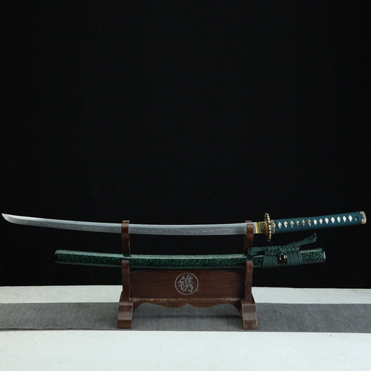 "Buddha Demon One Thought" Japanese Sword, T10 Steel Blade with Manual Polish (100cm Overall), Non-Sharpened Collectible Sword for Display & Gift, Includes Brocade Box