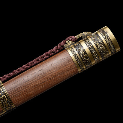 "Ancient Yue Divine Sword" Chinese Short Sword | Medium Carbon Steel Hand-Forged | Collector's Grade Art Piece