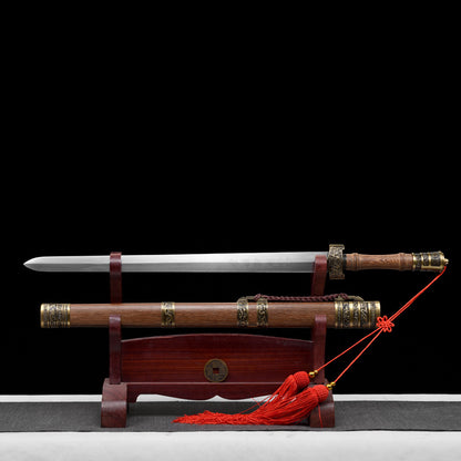 "Ancient Yue Divine Sword" Chinese Short Sword | Medium Carbon Steel Hand-Forged | Collector's Grade Art Piece