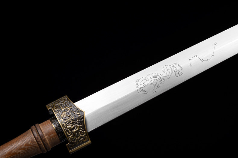 "Ancient Yue Divine Sword" Chinese Short Sword | Medium Carbon Steel Hand-Forged | Collector's Grade Art Piece