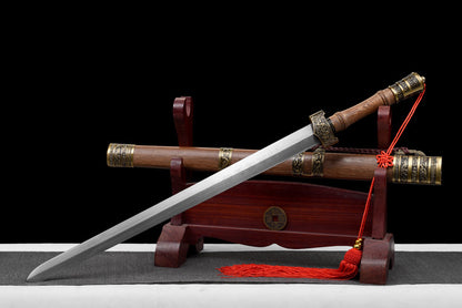 "Ancient Yue Divine Sword" Chinese Short Sword | Medium Carbon Steel Hand-Forged | Collector's Grade Art Piece