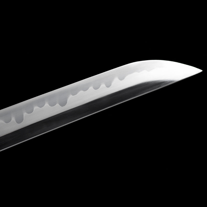 "Black & White Guardians" Japanese T10 Steel Katana, Clay-Tempered Blade with Lacquered Scabbard (103cm Overall), Non-Sharpened Collectible Sword for Display & Gift