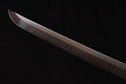 "Black Rose" Japanese T1095 Steel Samurai Sword, Clay-Tempered Blade with Gilded Alloy Fittings (104cm Overall), Non-Sharpened Collectible Sword for Display & Gift