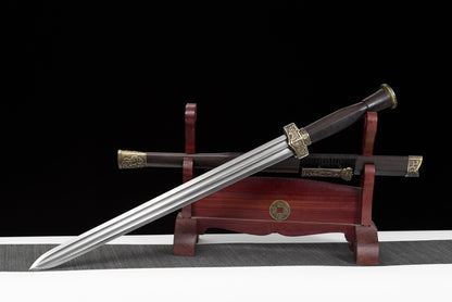 General's Command - Black Sandalwood Chinese Sword | Thousand-layer Steel Hand-Forged | Collector's Grade Art Piece