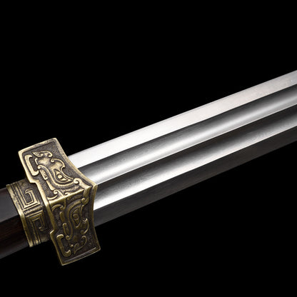 General's Command - Black Sandalwood Chinese Sword | Thousand-layer Steel Hand-Forged | Collector's Grade Art Piece