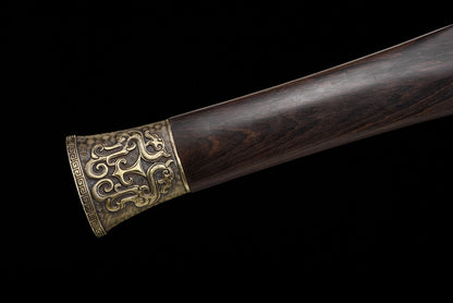 General's Command - Black Sandalwood Chinese Sword | Thousand-layer Steel Hand-Forged | Collector's Grade Art Piece