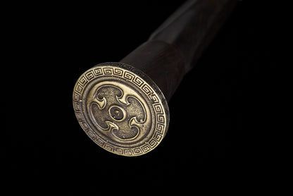 General's Command - Black Sandalwood Chinese Sword | Thousand-layer Steel Hand-Forged | Collector's Grade Art Piece