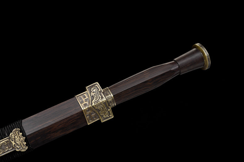 General's Command - Black Sandalwood Chinese Sword | Thousand-layer Steel Hand-Forged | Collector's Grade Art Piece