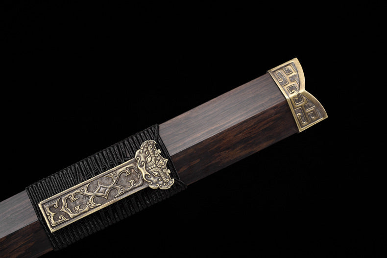 General's Command - Black Sandalwood Chinese Sword | Thousand-layer Steel Hand-Forged | Collector's Grade Art Piece