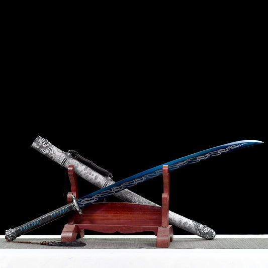 "Frost Moon Embroidered Spring Blade" Chinese Sword | Hand-Forged Manganese Steel | Collectible Art Sword