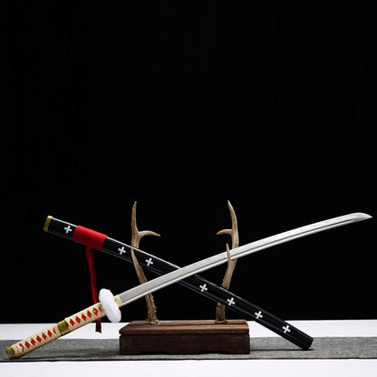 Red Doctor Katana - One Piece Anime Style Collectible, Forged from 1045 Steel, 105cm Overall, Premium Anime Prop Sword,Hand-forged katana