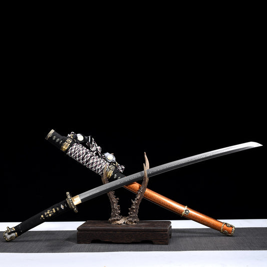 Flame Tachi Collector Edition - T10 Steel with Striking “Flame Hamon”, Dynamic Tempering Pattern, 105cm Japanese Art Sword