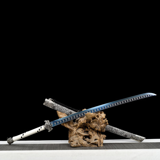 "Peacock Feather" Chinese Sword | High Manganese Steel Hand-Forged Blade | Collector's Edition Handcrafted Knife