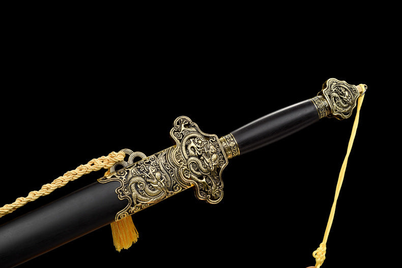 Dragon Sword-Gilt Imitation Chinese Katana | Thousand-layer Steel Hand-Forged | Collector's Masterpiece Sword