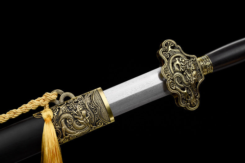 Dragon Sword-Gilt Imitation Chinese Katana | Thousand-layer Steel Hand-Forged | Collector's Masterpiece Sword