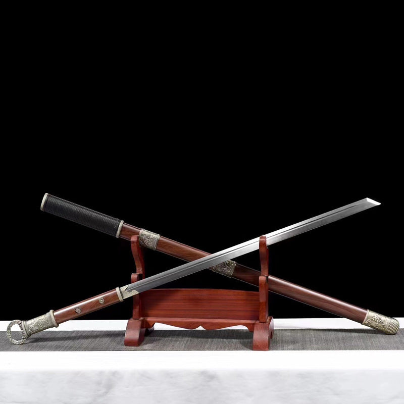 Bu Liang Ren “Buried Sheath” Tang Heng Dao - Inspired by “Rangers” Anime, High Manganese Steel Blade, Rosewood-Pattern Alloy Sheath, 114cm Collectible