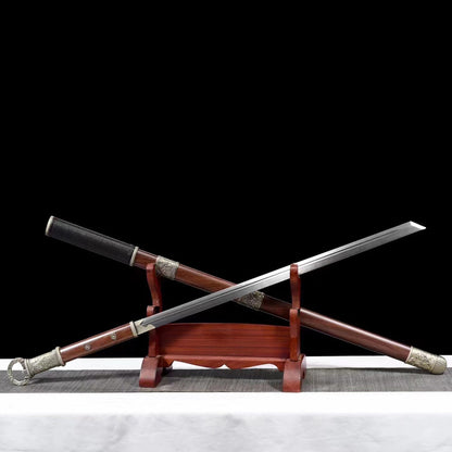 Bu Liang Ren “Buried Sheath” Tang Heng Dao - Inspired by “Rangers” Anime, High Manganese Steel Blade, Rosewood-Pattern Alloy Sheath, 114cm Collectible