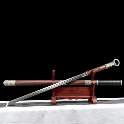 Bu Liang Ren “Buried Sheath” Tang Heng Dao - Inspired by “Rangers” Anime, High Manganese Steel Blade, Rosewood-Pattern Alloy Sheath, 114cm Collectible