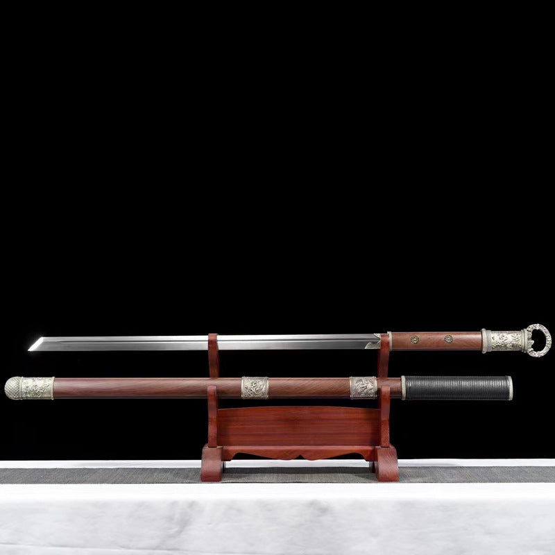 Bu Liang Ren “Buried Sheath” Tang Heng Dao - Inspired by “Rangers” Anime, High Manganese Steel Blade, Rosewood-Pattern Alloy Sheath, 114cm Collectible