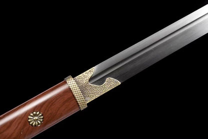 Bu Liang Ren “Buried Sheath” Tang Heng Dao - Inspired by “Rangers” Anime, High Manganese Steel Blade, Rosewood-Pattern Alloy Sheath, 114cm Collectible
