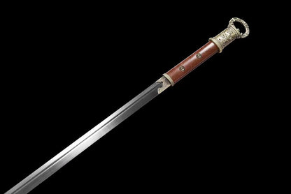 Bu Liang Ren “Buried Sheath” Tang Heng Dao - Inspired by “Rangers” Anime, High Manganese Steel Blade, Rosewood-Pattern Alloy Sheath, 114cm Collectible