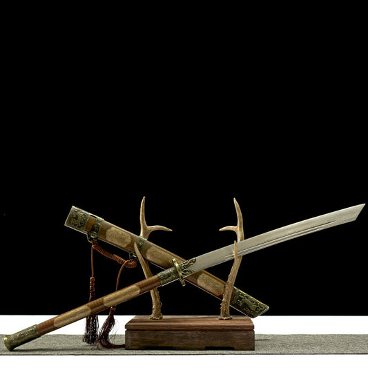 "Bronze Kirin Zhanmadao" Chinese Sword | Copper Fittings & Hand-Forged Blade