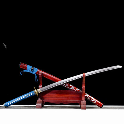 Qi Mie (Sword of Lament) - Anime Style Katana, Spring Steel Blade, Lacquered Wood Sheath with Decals, 103cm Overall, Collector's Prop