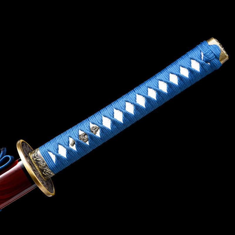 Qi Mie (Sword of Lament) - Anime Style Katana, Spring Steel Blade, Lacquered Wood Sheath with Decals, 103cm Overall, Collector's Prop