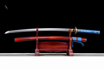Qi Mie (Sword of Lament) - Anime Style Katana, Spring Steel Blade, Lacquered Wood Sheath with Decals, 103cm Overall, Collector's Prop