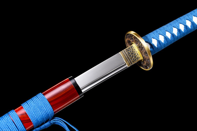 Qi Mie (Sword of Lament) - Anime Style Katana, Spring Steel Blade, Lacquered Wood Sheath with Decals, 103cm Overall, Collector's Prop