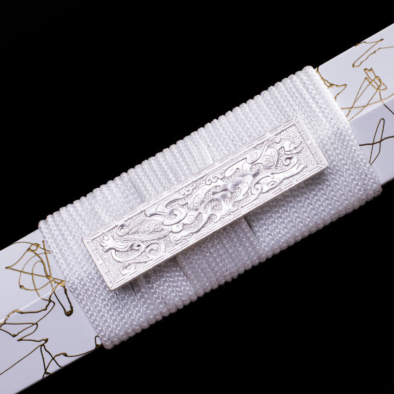 Water Han Sword - Movie/TV Style Neo-Chinese Jian, Hand-Forged High Manganese Steel, 105cm Overall, Zinc Alloy Fittings