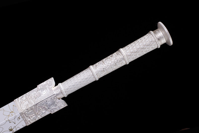 Water Han Sword - Movie/TV Style Neo-Chinese Jian, Hand-Forged High Manganese Steel, 105cm Overall, Zinc Alloy Fittings