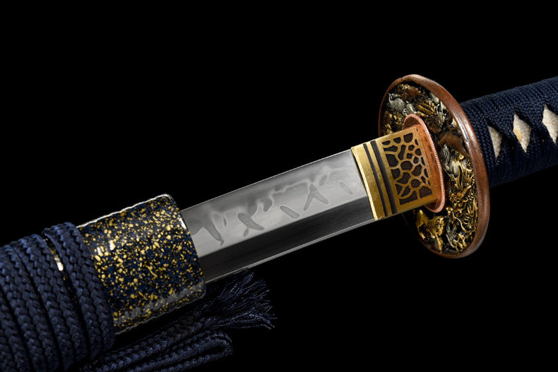 "Heavenly Star" Japanese T10 Steel Samurai Sword, Hand-Forged Blade with Dragon Claw Pattern (103cm Overall), Non-Sharpened Collectible Sword for Display & Gift, Includes Brocade Box