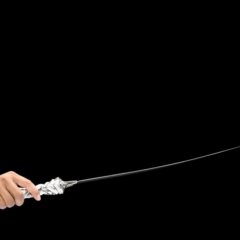 Wen Jing Jian - "Mysterious Lotus Casebook" Li Lianhua 1:1 Replica, Folded Pattern Steel, Solid Copper Silver-Plated Fittings, Belt Sheath, Collector's Edition