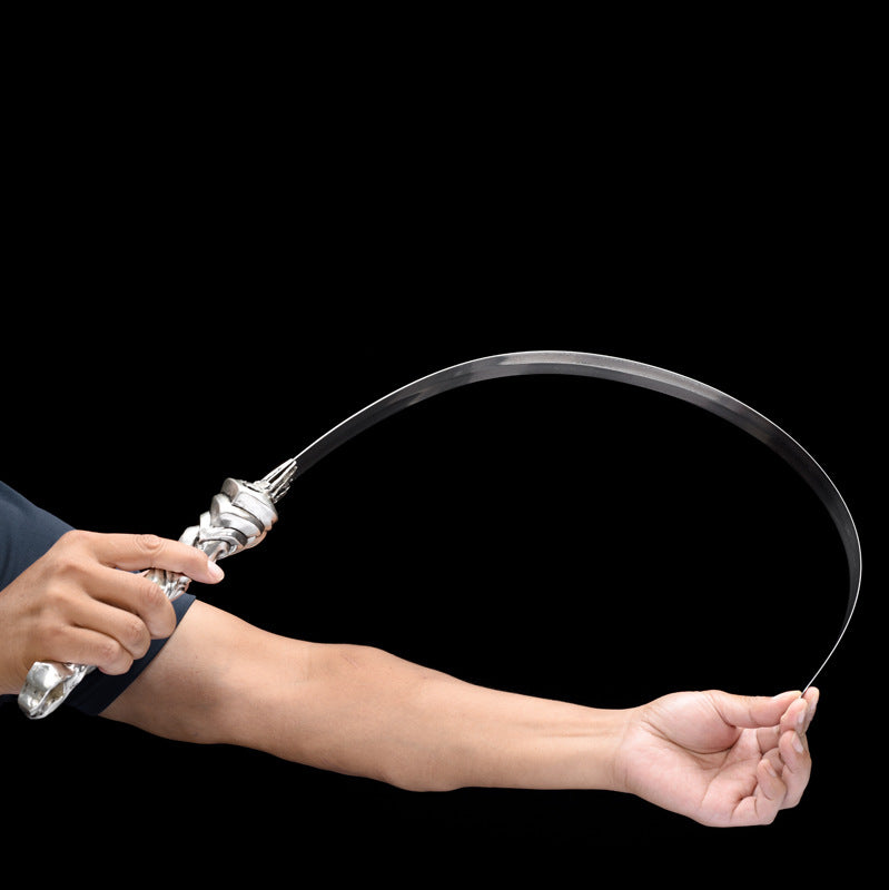 Wen Jing Jian - "Mysterious Lotus Casebook" Li Lianhua 1:1 Replica, Folded Pattern Steel, Solid Copper Silver-Plated Fittings, Belt Sheath, Collector's Edition