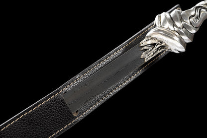 Wen Jing Jian - "Mysterious Lotus Casebook" Li Lianhua 1:1 Replica, Folded Pattern Steel, Solid Copper Silver-Plated Fittings, Belt Sheath, Collector's Edition