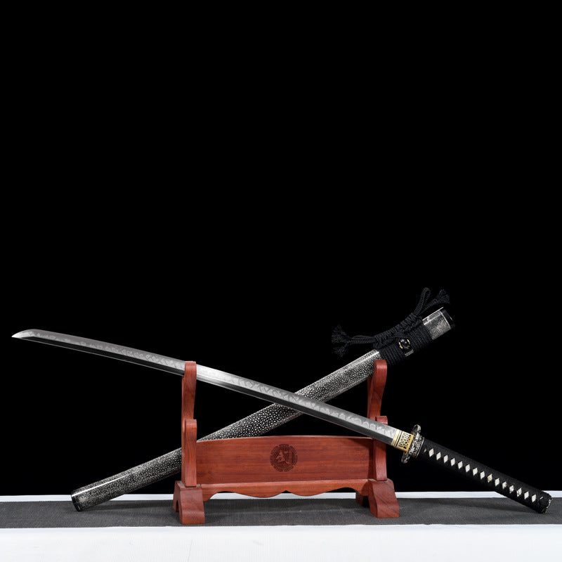 "Mystic Night Sky" Japanese T10 Steel Katana, Dragon Claw Hamon Handmade Sword (103cm Overall), Non-Sharpened Collectible Sword for Display & Gift