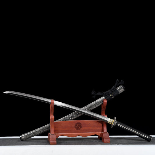 "Mystic Night Sky" Japanese T10 Steel Katana, Dragon Claw Hamon Handmade Sword (103cm Overall), Non-Sharpened Collectible Sword for Display & Gift