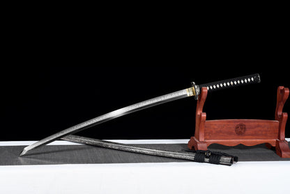 "Mystic Night Sky" Japanese T10 Steel Katana, Dragon Claw Hamon Handmade Sword (103cm Overall), Non-Sharpened Collectible Sword for Display & Gift