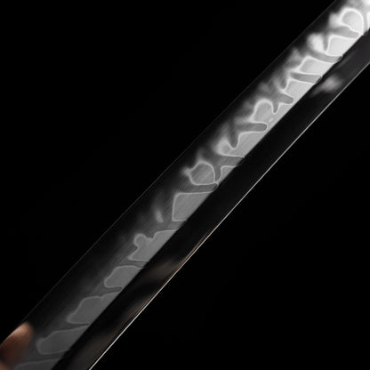"Mystic Night Sky" Japanese T10 Steel Katana, Dragon Claw Hamon Handmade Sword (103cm Overall), Non-Sharpened Collectible Sword for Display & Gift