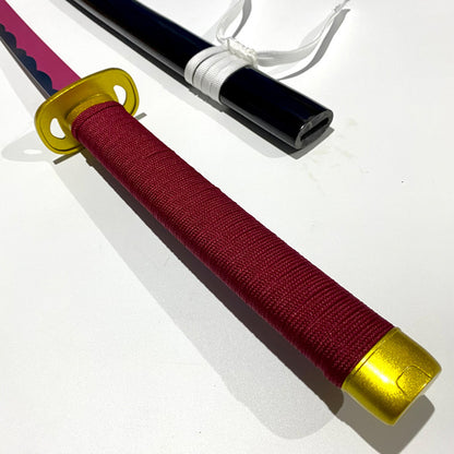 Pink Anime Sword - Popular Character Themed Collectible, Chrome Steel Blade with Wood Sheath, 104cm Overall & 1kg Lightweight