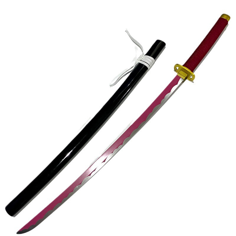 Pink Anime Sword - Popular Character Themed Collectible, Chrome Steel Blade with Wood Sheath, 104cm Overall & 1kg Lightweight