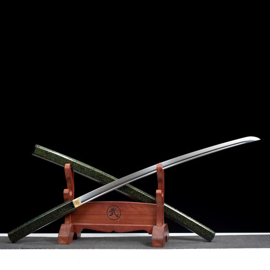 Jade Sword Immortal 26" Katana - High Hardness Spring Steel, Unique Hexagonal-Octagonal Blade, Reinforced Wood Sheath, Gift-Ready Box