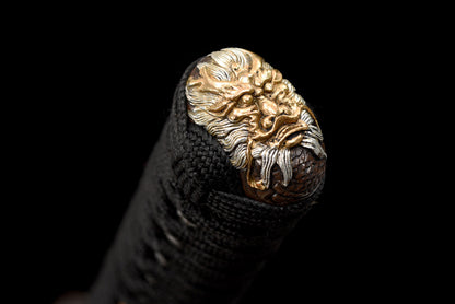 "Wandering Dragon" Japanese T10 Steel Samurai Sword, Hand-Carved Blade with Gold & Silver Inlaid Copper Fittings & Pearl Fish Skin Sheath (103cm Overall), Non-Sharpened Collectible Sword for Display & Gift, Includes Brocade Box