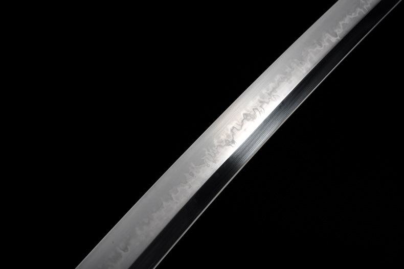 "Wandering Dragon" Japanese T10 Steel Samurai Sword, Hand-Carved Blade with Gold & Silver Inlaid Copper Fittings & Pearl Fish Skin Sheath (103cm Overall), Non-Sharpened Collectible Sword for Display & Gift, Includes Brocade Box