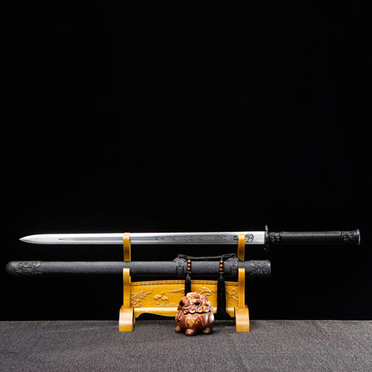 Yan Mo Tang Sword - Movie & TV Style Collectible Jian, Traditional Longquan Hand-Forged, High-Performance Manganese Steel, 104cm Overall